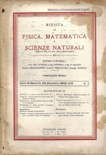 Rivista fisica matematica - di, fisica,