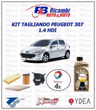 KIT TAGLIANDO PEUGEOT 307 1.4 HDI - 4 FILTRI 4 LITRI TOTAL 5W40