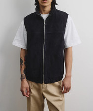 Gilet in pelle scamosciata blu