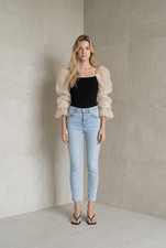 Jeans skinny Zara anni 80 vita
