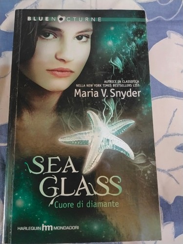 Blue nocturne sea glass - glass, cuore