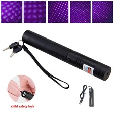 Puntatore laser viola portata 200 km estremamente forte 405 NM torcia elettrica e kit batteria