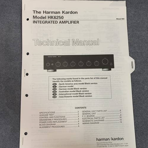 Manuale tecnico harman kardon - manuale,