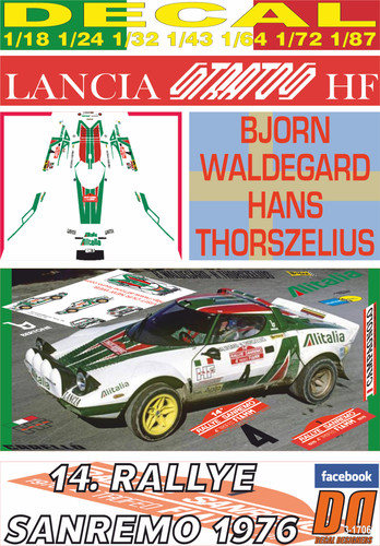 Decal lancia stratos b - lancia, hf