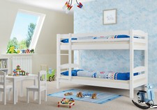 Dieci varianti di letto a castello bianco per bambini per materassi 90x200 Pino