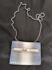 Borsa Similpelle Serpente Blu/Argento