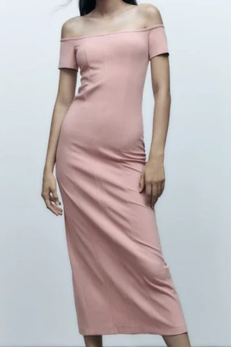 Abito midi zara - midi, rosa