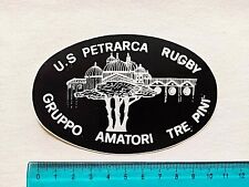 GRUPPO AMATORI TRE PINI U. S PETRARCA RUGBY ADESIVO ANNI 80 OLD STICKER VINTAGE