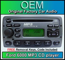 Ford Fiesta lettore CD radio stereo modello Ford 6000 MP3 con chiave rimozione e codice