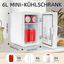 Mini Frigorifero LED Bianco 6L