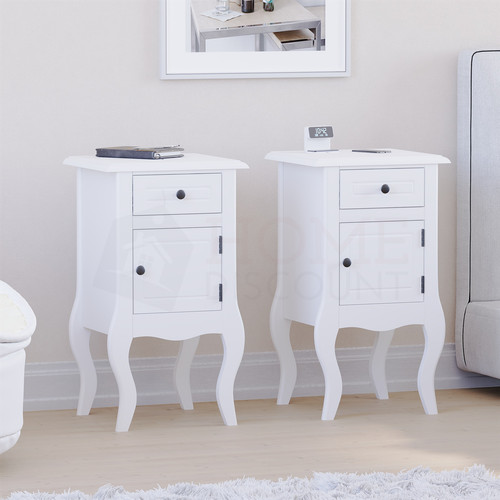 White bedside cabinet table - white,