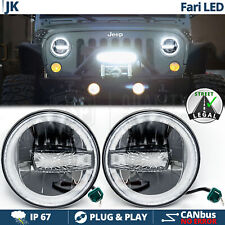 FARI Full LED Per JEEP WRANGLER JK Luce Bianca 6500K Angel Eyes OMOLOGATI 66W