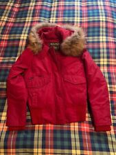 Woolrich Rosso donna con pelo, fascia in vita, taglia S, come nuovo 