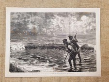 La caccia in riva al mare Quadro di Alceste Campriani del 1881