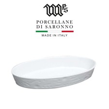 PORCELLANE DI SARONNO PIROFILA DA FORNO OVALE BIANCA CORDONATA CM 32 36 38 44
