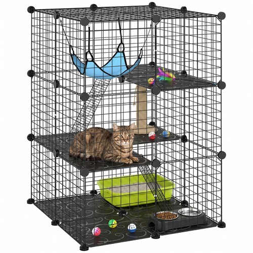 Pawhut gabbia per gatto 3 - per,