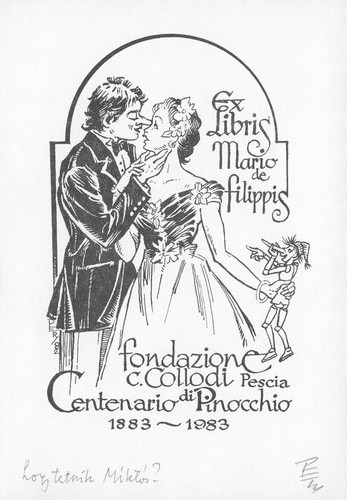 Vintage bookplate libris - vintage, ex