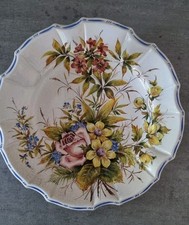 Piatto in porcellana Nove di Bassano, dipinto a mano floreale, vintage, anni '70