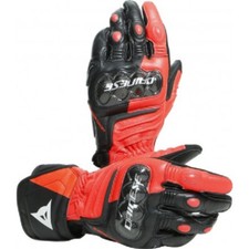 Guanti pelle moto Dainese Carbon 3 long nero rosso XXL black red racing gloves