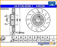 2 pz. Disco freno ATE