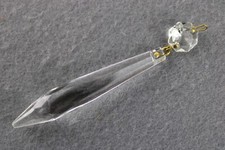 PENDENTE con ottagono PER LAMPADARIO VINTAGE Puntale GOCCIA ricambio Cristallo G