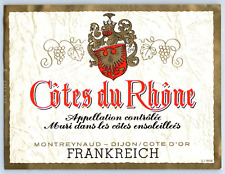 Etichetta bottiglia vino vintage Cotes Du Rhone vintage originale S3E