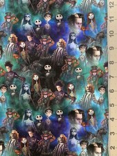 Tessuto Personalizzato Nightmare Before Christmas Fat Quarter18x28” Cotone Spandex Burton