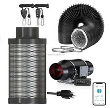 Kit Estrattore Aria Grow Box 4', App Tuya, Temperatura, Umidità 364m³/h  