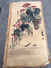 Vecchio dipinto cinese Qi Baishi - quadro floreale immagine nucleo Xuan quadro carta