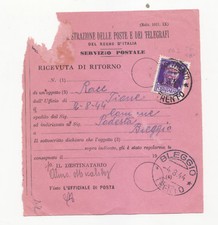 BB509-RICEVUTA DI RITORNO £
