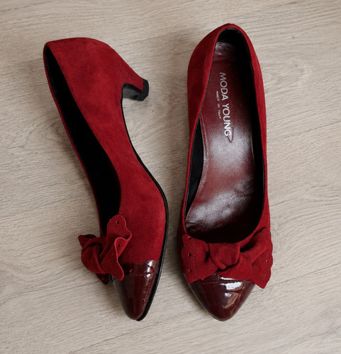 Decollete tacco basso rosso
