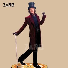 Cappotto di velluto marrone Willy Wonka | Costume giacca cosplay fabbrica di cioccolato