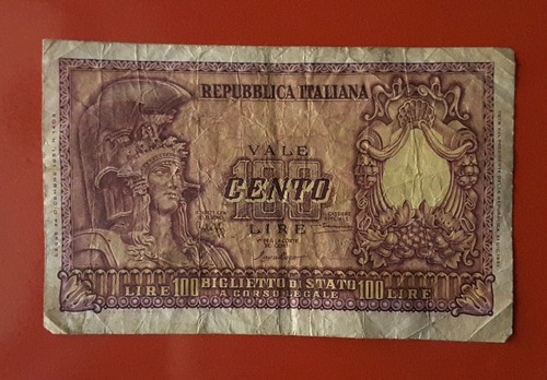 Banconota 100 lire - lire, italia