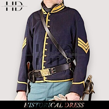 Cappotto Lana Esercito Unione Guerra Civile – Blu Navy Cavalleria Sergente Uniforme Spedizione Veloce