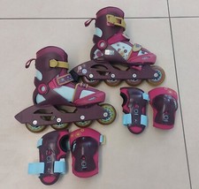 Oxelo pattini roller PLAY5 purple (EU 30-32) con ginocchiere e gomitiere