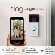 Ring videocitofono a batteria Battery Video Doorbell Alexa Nickel Satinato