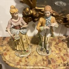 Coppia Di Statue Ceramica Capodimonte  Antiche 