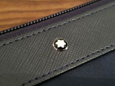Pochette Montblanc piccola pelletteria tessuto e pelle sartorial blue navy
