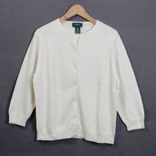 Cardigan Ralph Lauren 100% cashmere colore beige taglia XL da donna