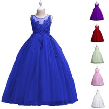 Kids Flower Girls Tulle Long