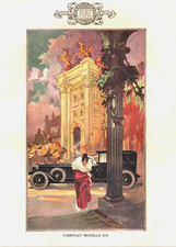 PUBBLICITA' 1924  FIAT 519 AUTO COUPE' LIMOUSINE CABRIOLET MODA DONNA LUSSO