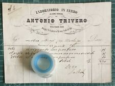 Rarissima Fattura Laboratorio Ferro Antonio TRIVERO-Via Saluzzo n.30-TORINO 1861