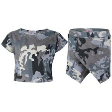 Top Ragazze Carbone Camouflage