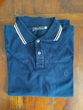 Polo Manica Lunga Conte Of Florence  Tg. XL Blu con Bordini Bianchi, usata