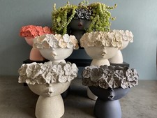 Fioriera testa viso fiore