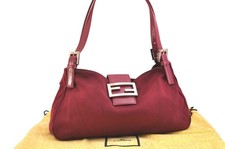 Autentica borsa a mano FENDI vintage tracolla borsa maglia pelle viola spazzatura 4605N