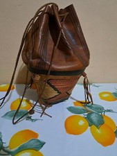 Artigianato Etnico Arte Africana Sacco A Mano Anni 60/70 In Pelle E Cuoio