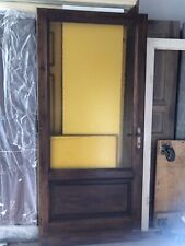 Antica porta Bussola vetrata bugnata  in legno massello 1950