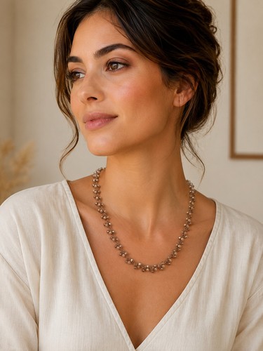 Collana uncinetto filo lurex - , e