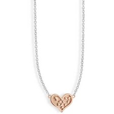 Collana donna oro bianco e rosa 9 kt con cuore Comete Gioielli KGLB 1395 